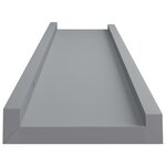 vidaXL Étagères à rebord pour cadre photo 2 Pièces Gris 40x9x3 cm MDF