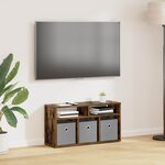 vidaXL Basboard avec tiroir Chêne fumé 72 x 22 5 x 38 cm