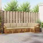 vidaXL Ensemble de canapés d'extérieur 6 pc Naturel et Beige Polyester
