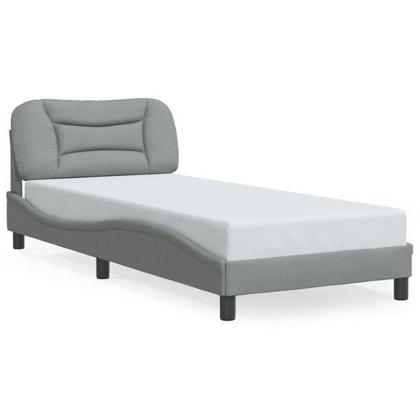 vidaXL Cadre de lit avec LED sans matelas gris clair 90x190 cm tissu