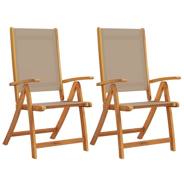 vidaXL Chaises pliables de jardin lot de 2 bois d'acacia et textilène