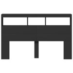 vidaXL Armoire tête de lit avec LED noir 160x17x102 cm