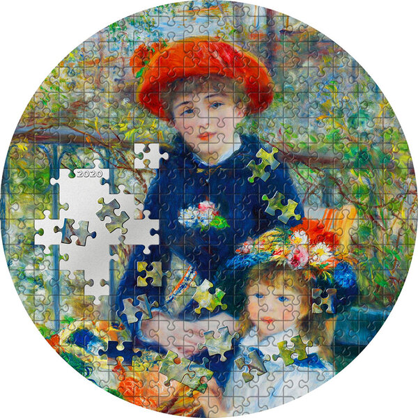 Monnaie TWO SISTERS on the Terrace Renoir Micropuzzle Treasures 3 Oz Argent 20$ Palau 2020