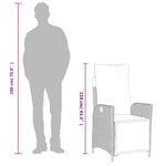 vidaXL Ensemble à manger de jardin coussins 7Pièces Noir Résine tressée