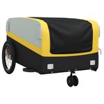 vidaXL Remorque de vélo noir et jaune 45 kg fer