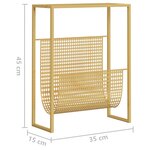 vidaXL Porte-revue Doré 35x15x45 cm Acier