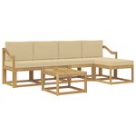 vidaXL Ensemble de canapés d'extérieur 6 Pièces Blanc et Beige