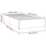 vidaXL Cadre de lit Crème 100 x 200 cm Tissu