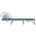 vidaXL Transat pliant 2 Pièces Portable Motif feuille Tissu Oxford 600D