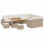 vidaXL Ensemble de canapé de jardin avec coussin 12 Pièces beige et crème