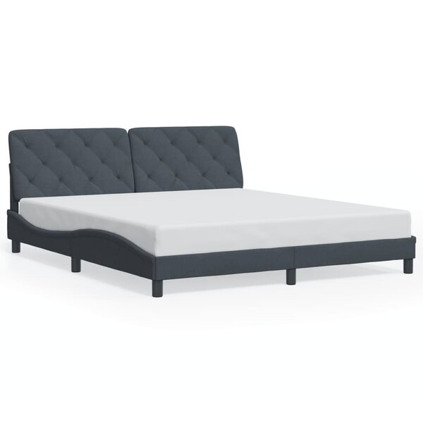 vidaXL Cadre de lit sans matelas gris foncé 180x200 cm velours