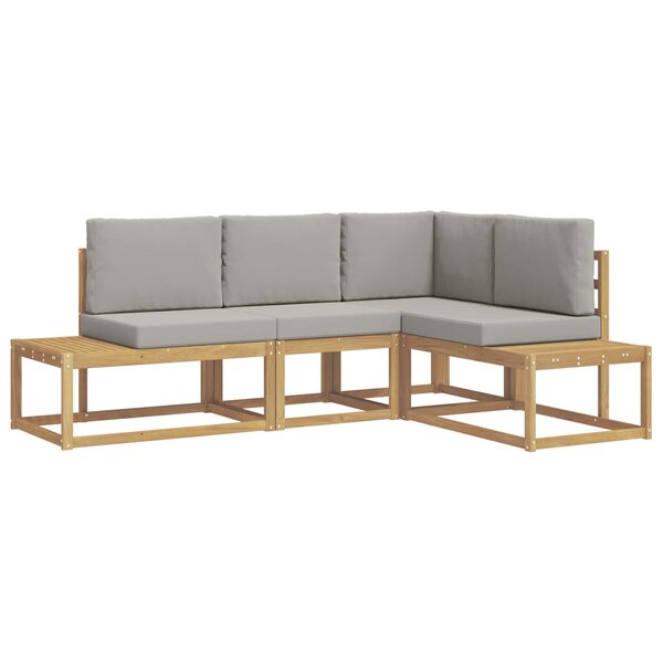 vidaXL Ensemble de canapés d'extérieur 3 Pièce Blanc et gris clair