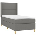 vidaXL Sommier à lattes de lit matelas LED Gris foncé 80x200cm Tissu