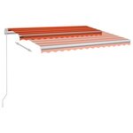 vidaXL Auvent manuel rétractable avec LED 300x250 cm Orange et marron