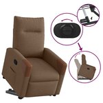 vidaXL Fauteuil inclinable Marron Tissu