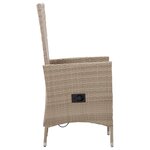 vidaXL Ensemble à manger de jardin 3 Pièces Beige