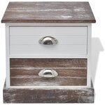 vidaXL Table de chevet 2 Pièces Marron et Blanc