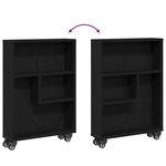 vidaXL Chariot de Rangement Étroit Chêne noir 48 x 13 x 68 cm