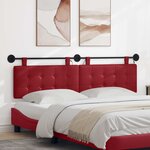 vidaXL Tête de lit suspendue Avec lumière LED Bordeaux Simili cuir