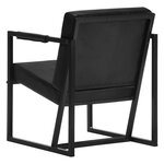 vidaXL Fauteuil noir cuir véritable