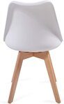Lot de 6 chaises de salle à manger scandinaves assise rembourré pieds en bois hêtre rétro chaise pour salon chambre cuisine bureau blanc 01_0000727