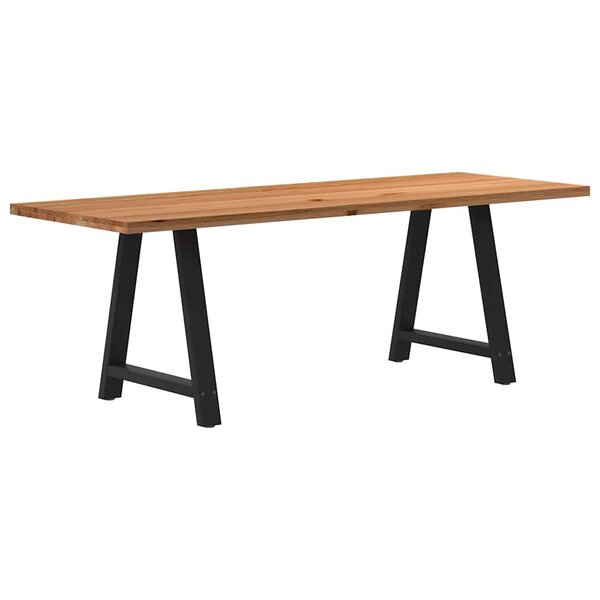 vidaXL Table à manger marron clair bois de chêne massif rectangulaire
