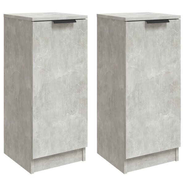 vidaXL Buffets 2 Pièces Gris béton 30x30x70 cm Bois d'ingénierie
