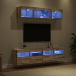 vidaXL Unités murales TV avec LED avec LED 5 Pièces Chêne artisanal
