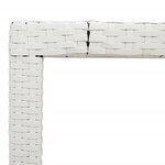 vidaXL Table de jardin avec dessus en verre blanc résine tressée