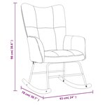 vidaXL Chaise à bascule avec repose-pied Rose Velours