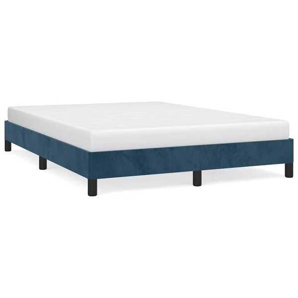 vidaXL Cadre de lit sans matelas bleu foncé 140x200 cm velours