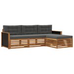 vidaXL Ensemble de canapés d'extérieur 4 pc Naturel et Anthracite