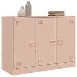 vidaXL Buffet rose 99x39x73 cm acier