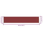 vidaXL Auvent latéral rétractable de patio 117x600 cm Rouge
