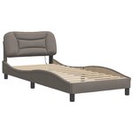 vidaXL Cadre de lit avec LED sans matelas Hvar taupe 90x200 cm tissu