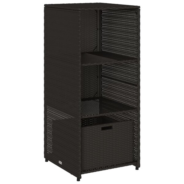 vidaXL Armoire de rangement de jardin noir 50x55x115 cm résine tressée