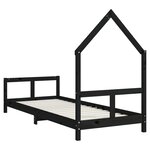 vidaXL Cadre de lit pour enfants noir 80x200 cm bois de pin massif