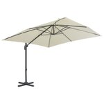 vidaXL Parasol de jardin avec base portable sable
