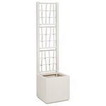vidaXL Jardinier avec treillis blanc 36x36x140 cm en PP