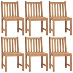 vidaXL Chaises de jardin lot de 6 avec coussins Bois de teck massif