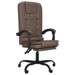 vidaXL Fauteuil de massage inclinable de bureau Marron Similicuir