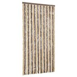 vidaXL Rideau anti-mouches marron foncé et beige 90x220 cm chenille