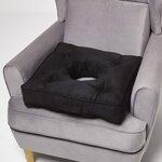 Coussin bouée rehausseur en suédine Noir  50 x 50 x 10 cm - HOMESCAPES