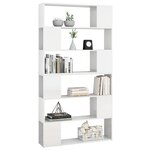 vidaXL Bibliothèque/Séparateur de pièce Blanc brillant 100x24x188 cm