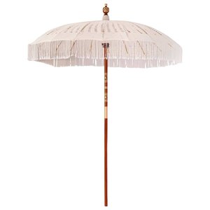 vidaXL Parasol Macramé Crème 190 x 190 x 260 cm