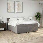 vidaXL Sommier à lattes de lit avec matelas Taupe 180x200 cm Tissu