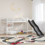 vidaXL Lit superposé pour enfants avec toboggan Blanc et anthracite
