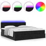 VidaXL Cadre de lit ottoman avec matelas noir 160x200 cm velours
