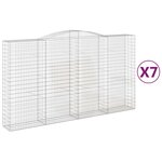 vidaXL Paniers à gabions arqués 7 Pièces 400x50x220/240 cm Fer galvanisé