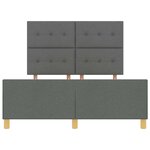 vidaXL Cadre de lit avec tête de lit Gris foncé 160 x 200 cm tissu